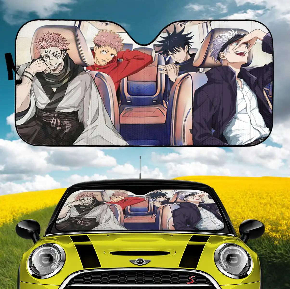 

Jujutsu Kaisen Satoru Sukuna Megumi And Yuji Anime Driving Car Auto Sunshades