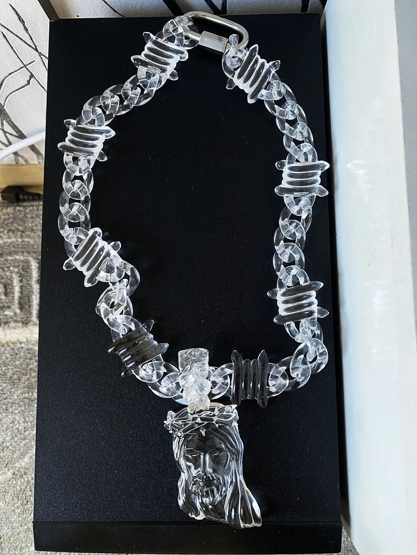 Parure De Collier Fantaisie Artisanale Transparente - 3 Pièces, Neuf Sans Emballage, Super Promo