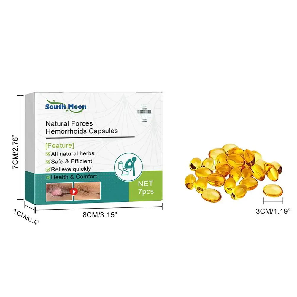 Hemorrhoids Capsules Repair Anal Treatment Internal Mixed External Hemorrhoid Piles Removal Relieve Fissure Pain 7pcs hemorrhoids treatment cream