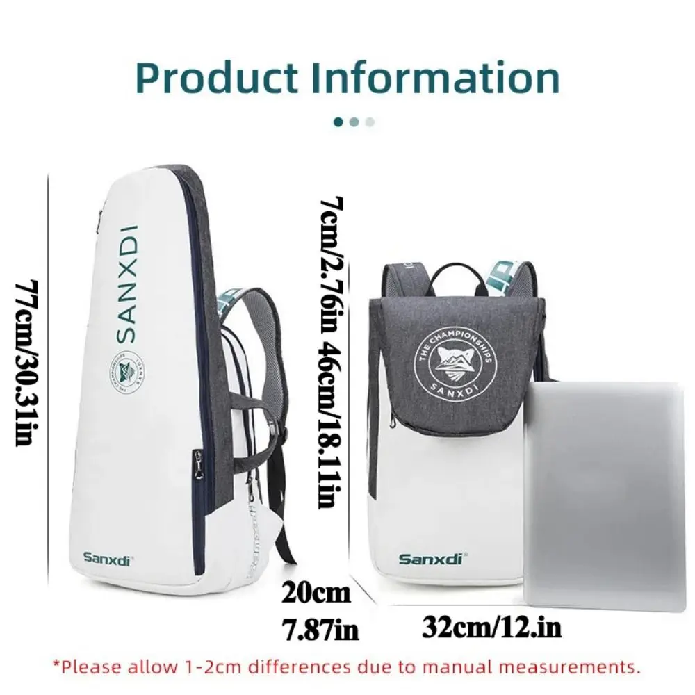 Foldable Tennis Paddle Backpack Large Capacity Handbag Tennis Bag Handheld Expandable Badminton Racket Bag Racquetball 6