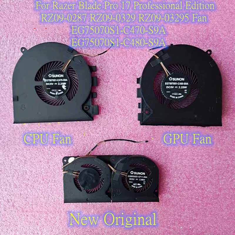 

New Original Laptop Cooling Fan For Razer Blade Pro 17 Professional Edition RZ09-0287 RZ09-0329 RZ09-03295 EG75070S1-C470-S9A