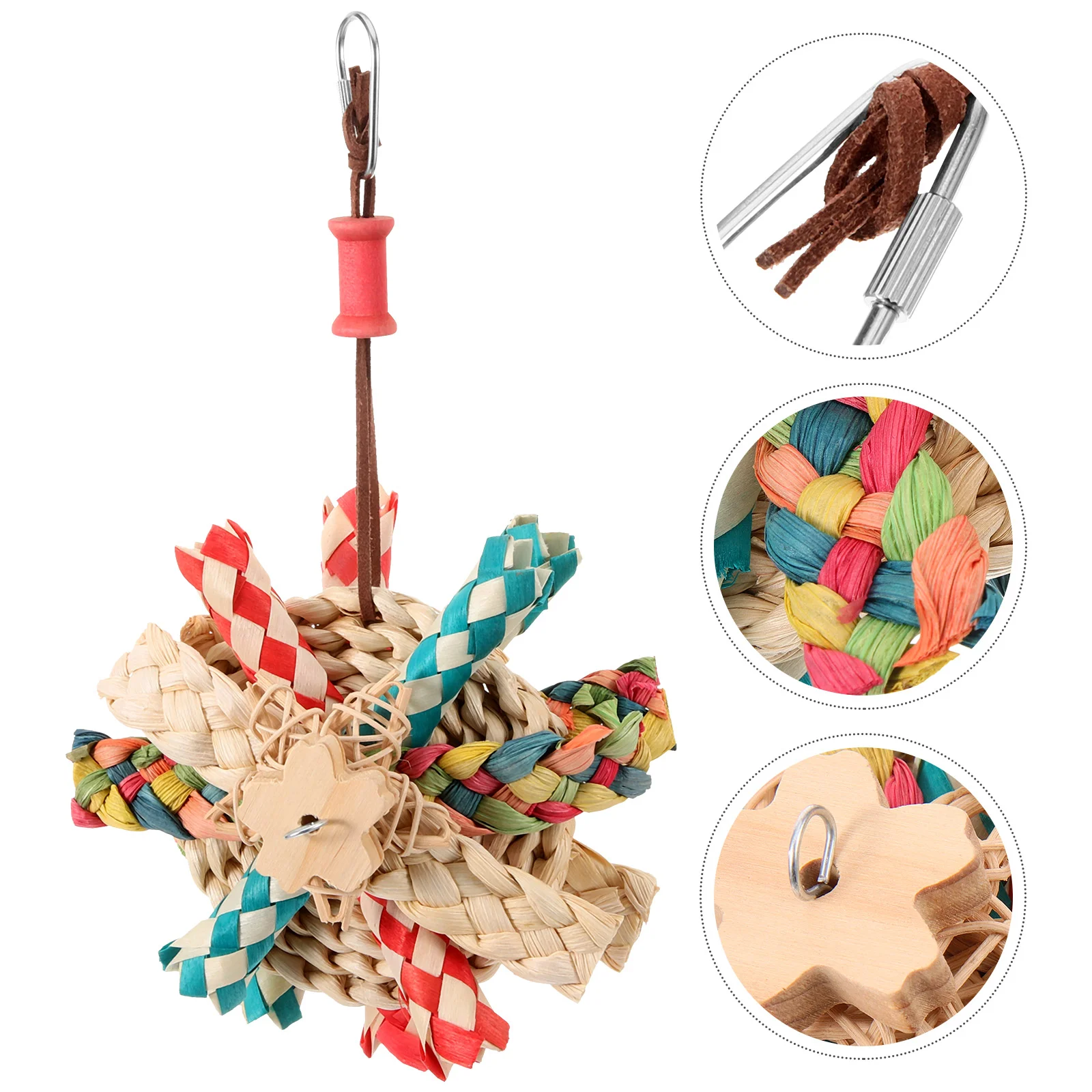 Natural Bird Foraging Toy Parrot Cage Hanging Toy Bird Shredding Cage Pendant Toys For Parrots