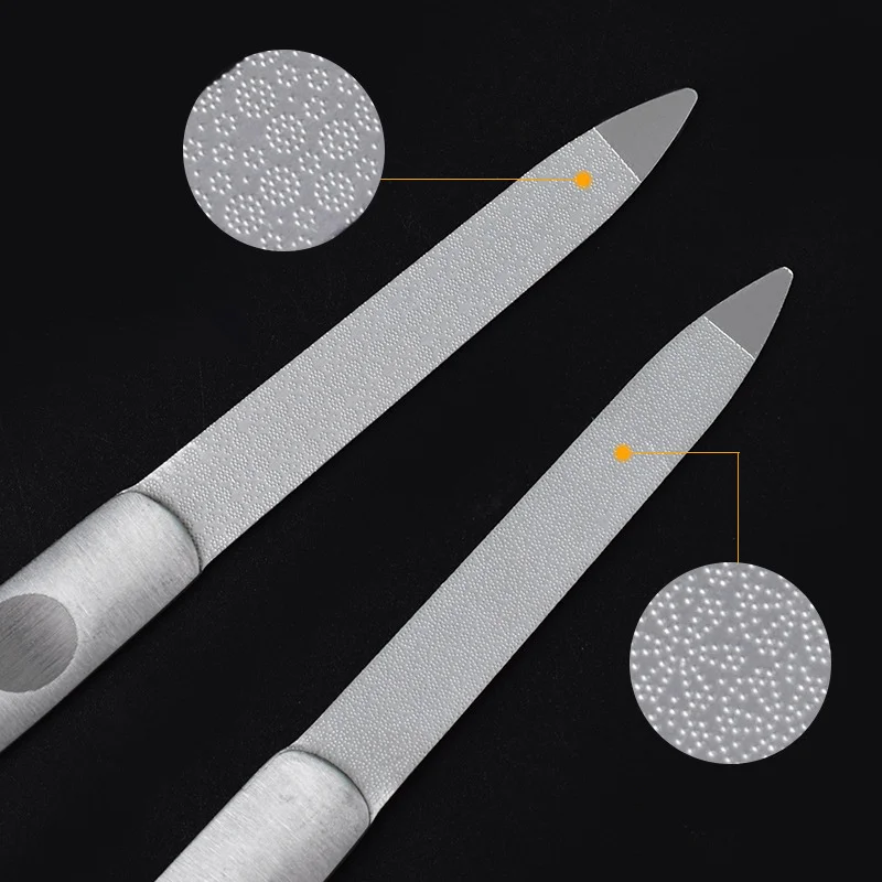 1 stücke Nagel Datei Edelstahl Professionelle Peeling Doppel Seiten Schleifpapier Für Professionelle Finger Kappe Nagel Pflege Werkzeuge – Detail 2
