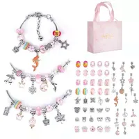 Charm Bracelet Making Kit DIY Jewelry Making Supplies Beads Unicorn Mermaid Crafts Handmade Gifts Set  for Girls Teens Age 3