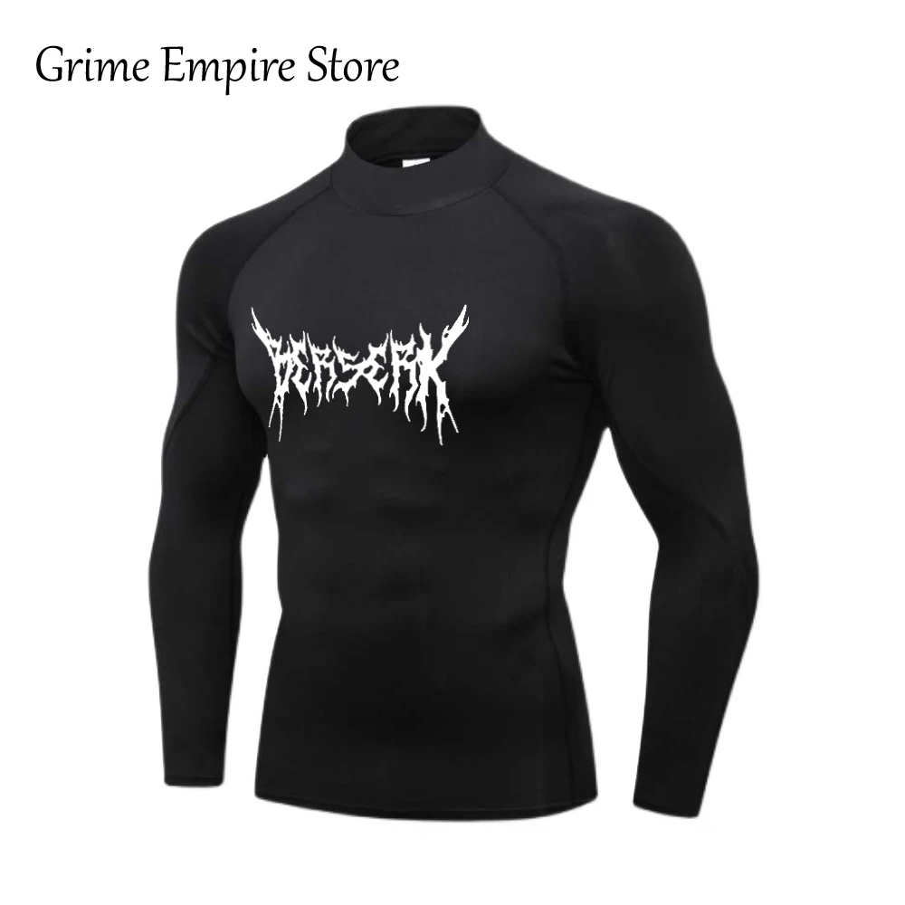 

Anime Berserk Men's Workout Compression Shirt Turtleneck Long Sleeve Rash Guard Gym Base Layer Undershirt Gear Athletic Shirt