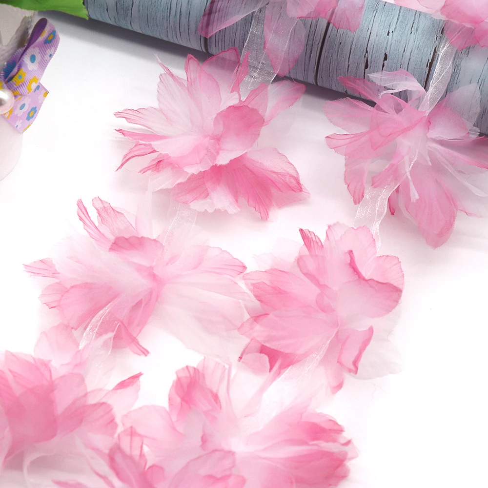3D Chiffon Lace Flowers Sewing Decoration