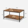Small  Rectangle Wood and Metal Coffee Table with Storage Shelf for Small Living Rooms 3