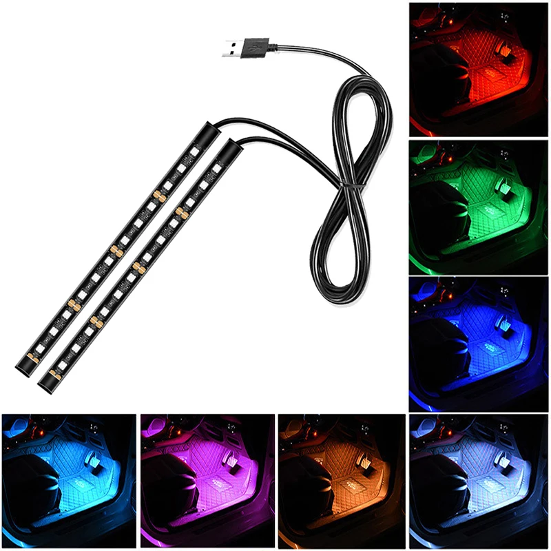 

Usb Foot Pad Decor Atmosphere Light Neon Strip Tuto Colorful Light Car Interior Decorative Lamps Strip Atmosphere Light