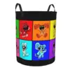 Custom Colorful Smiling Big Mouth Critters Group Laundry Hamper Large Storage Basket Scarry Animated Game Nursery Toy Organizer 2