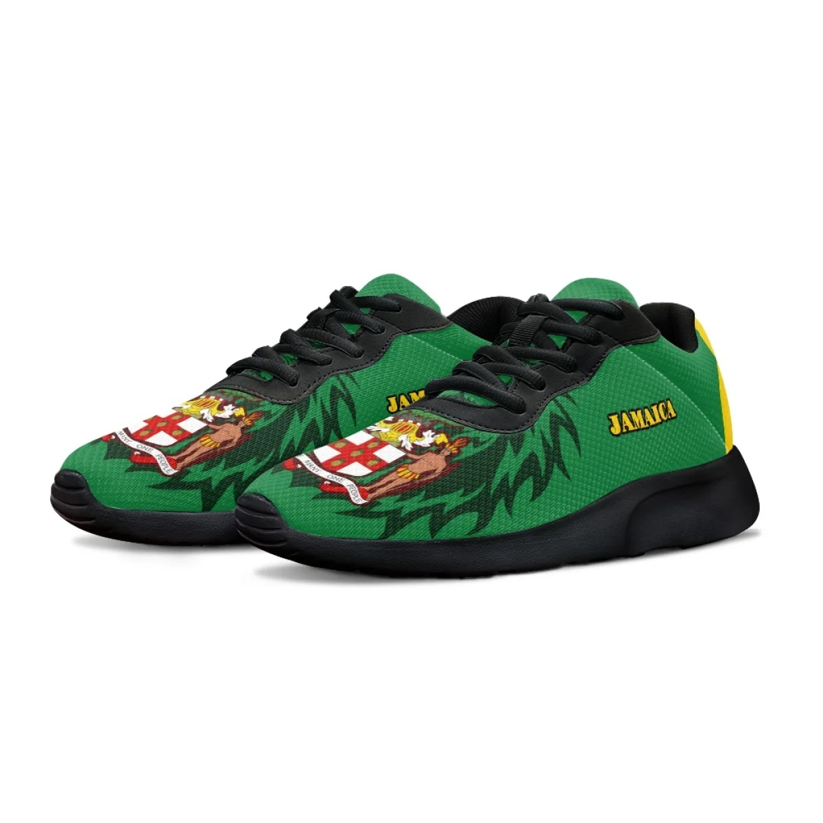 Fashion Jamaica National Flag Print Women Cozy Outdoor Running Shoes Lightweight Breathable Walking Shoe Suitable travel sports