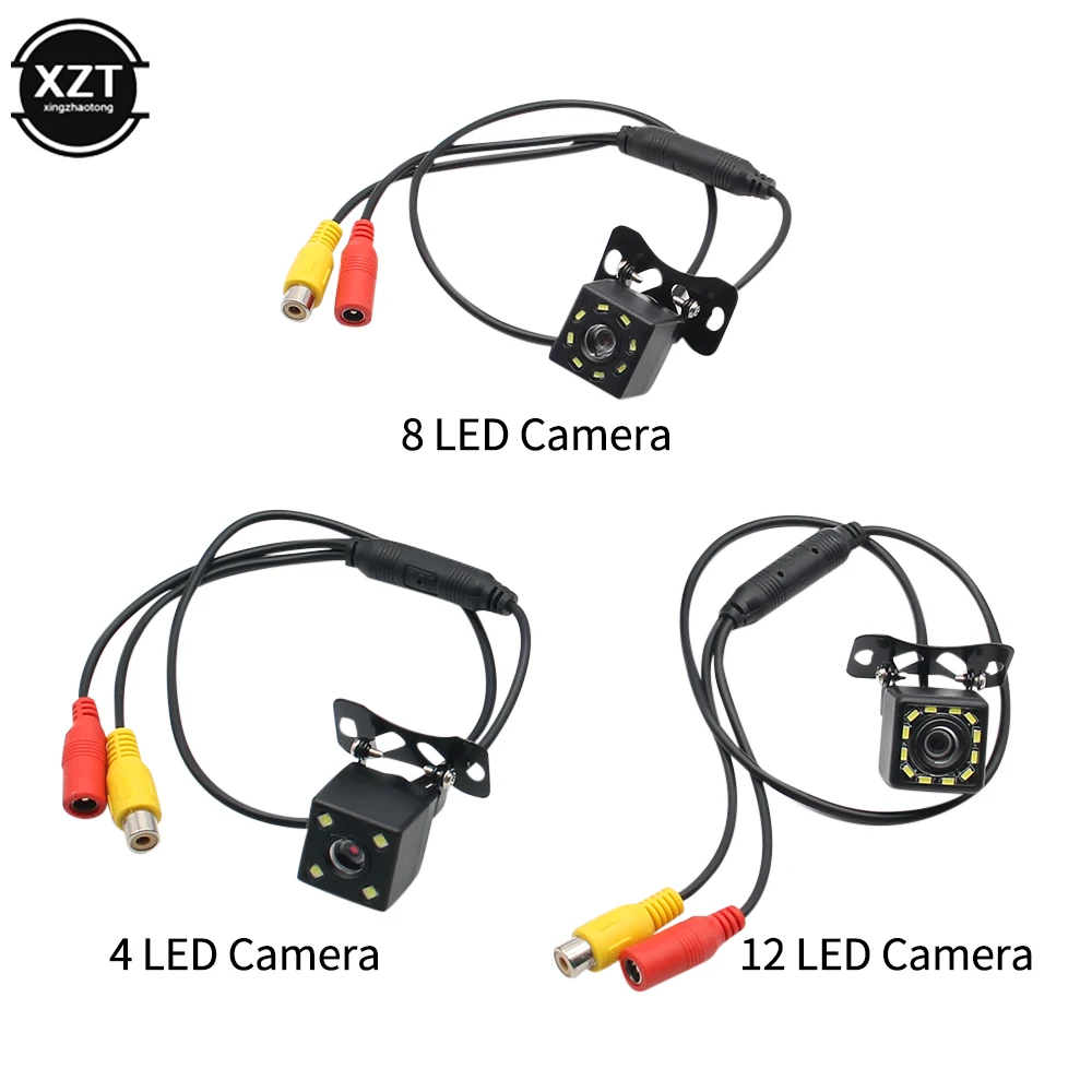 1개 와이드 앵글 HD 차량 후방 카메라 후방 영상 차량 카메라 후진 카메라 12 LED 야간 투시 주차 카메라
