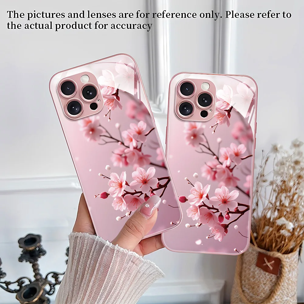 Floral Glass Phone Case Cover