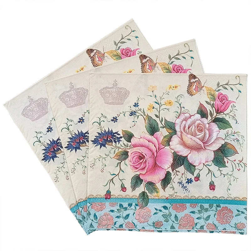 10/20pcs/Pac 33*33cm 2-Ply Stock New Colourful Printed Napkins Flower and Grass Facial Tissues Party Tissue Paper Placemats disposable paper placemats