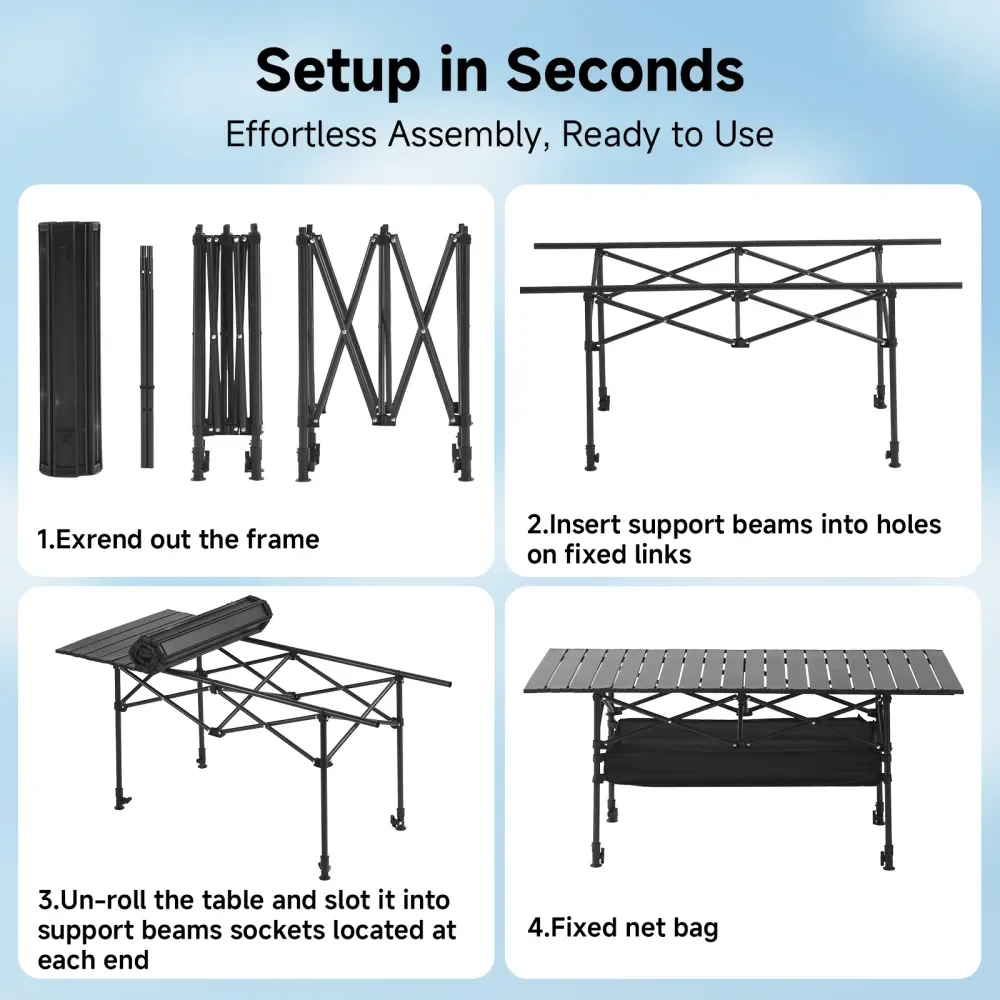 Adjustable Folding Camp Table 2