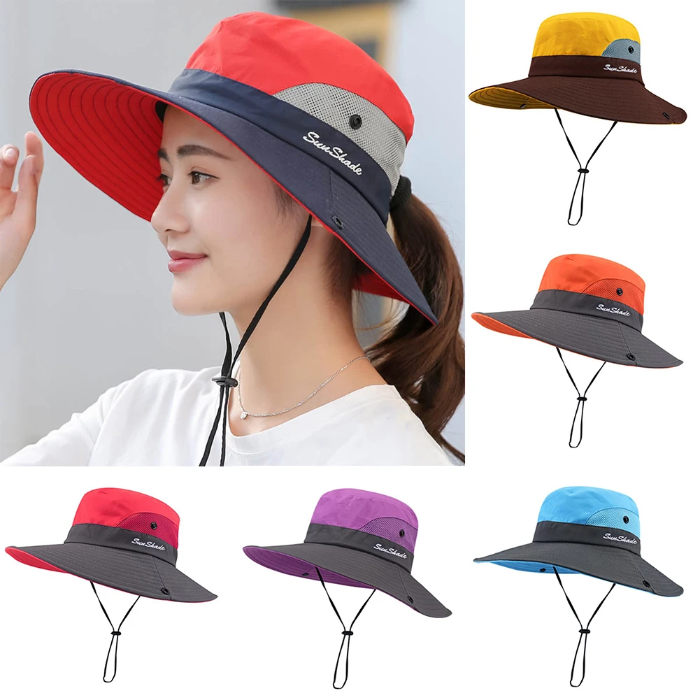New Parent-child Fishing Hat Outdoor UV Protection UPF 50+ Sun Hat Bucket Women's Panama Summer Wide Brim Bob Hiking