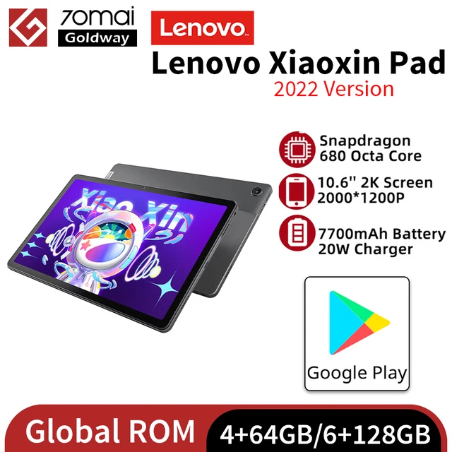 Lenovo Xiaoxin Pad 2022 версия 2K 10,6 ''дисплей мини-планшет Snapdragon 680 Восьмиядерный 7700 мАч Google Play Tab 1