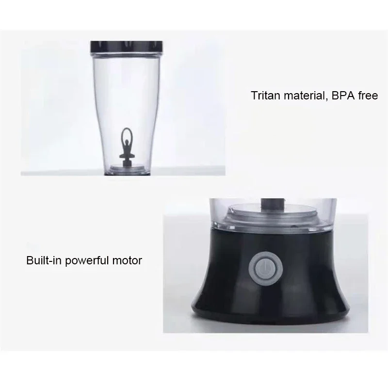 350ml Electric Protein Shaker Mixing Cup Automatic Self Stirring Water  Bottle Mixer One-button Switch Drinkware for Fitness Gym