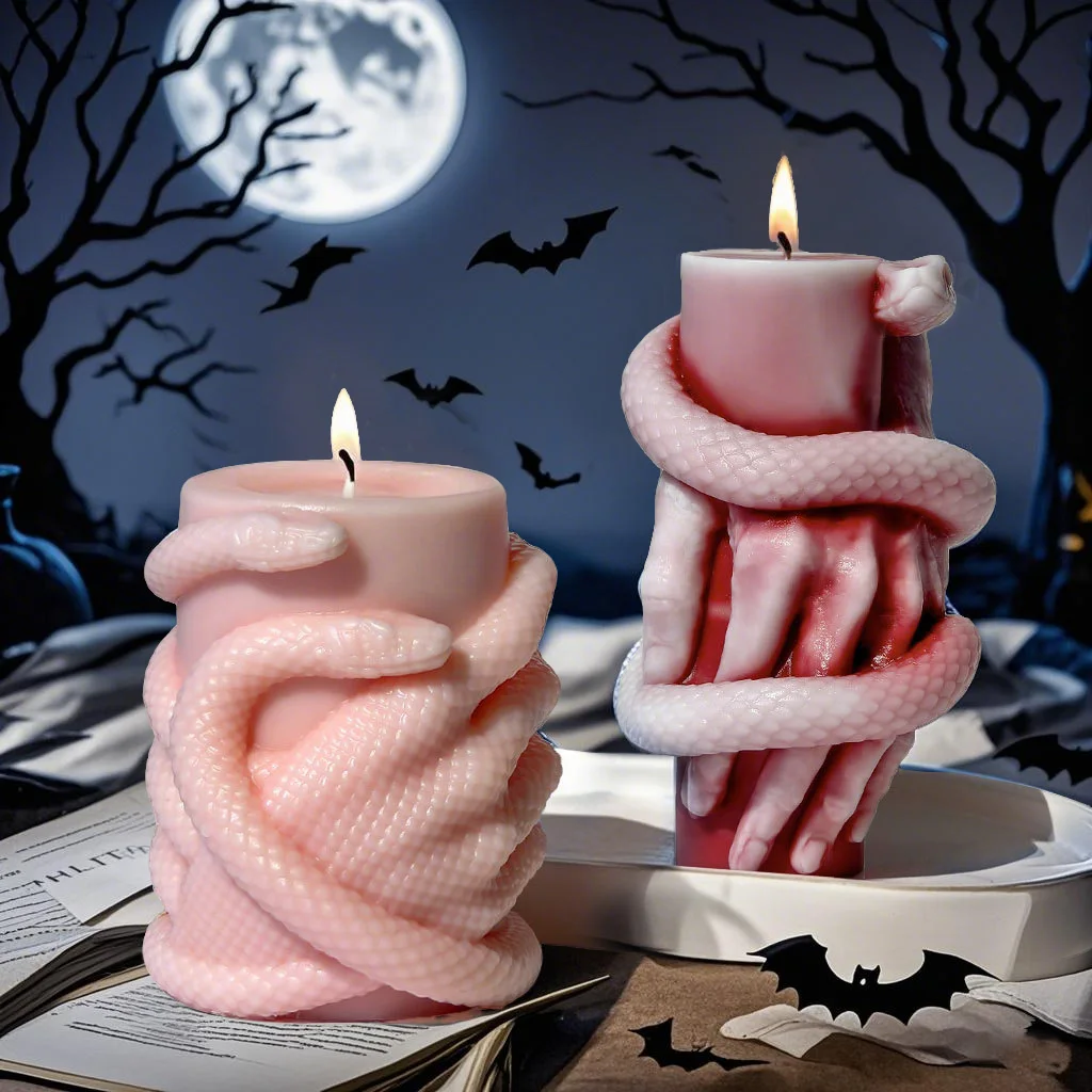 3D DIY Schlange Schnitzen Säule Kerze Form Unregelmäßige Form Kerze Silikon Form Candlelight-Dinner Handgemachte Kerze, Der Form – Detail 4