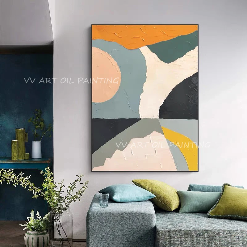 

Colorful modern texture large size new design thick landscape color photo poster painting Wall Street simple design artwork