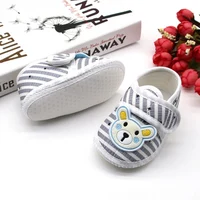 Summer Baby First Walker  Cartoon Cotton Shoes Bear Pattern Stripes Casual Sneakers Newborn Soft Sole Toddler Shoes 0-18M 3