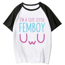 Femboy t-shirts women graphic manga tshirt female streetwear manga graphic clothing