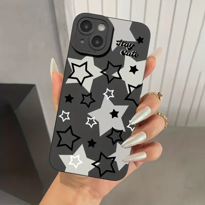 thumbnail image 1 of Funda protectora para teléfono con estrella de cinco puntas para iPhone 16 15 Pro Max 14 13 12 11 XS XR X 7 8 Plus SE 2020 Mini funda suave a prueba de golpes, 1 of 5