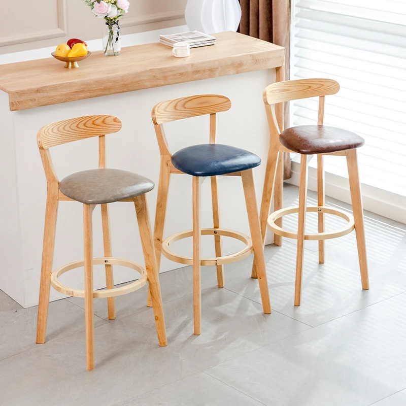 

Height Chair Modern Bar Stools Backrest Furniture Chaise Kitchen Stool Wooden Design Lightweight Beauty Salon Chairs Gamer Step