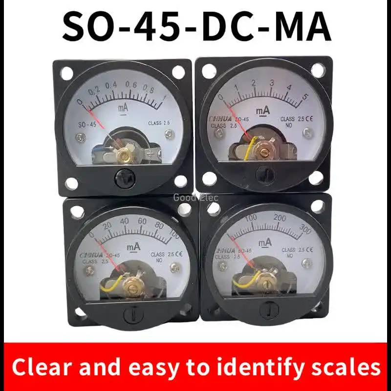 Amazon | 62C5 DC 電流計 ミリアンペアメーター 円形 1mA 2mA 5mA 10mA 20mA 30mA 50mA SO-45 ACミリアンペアメーター ポインタータイプ計器 5MA 10MA 20MA 30MA 50MA 100MA 200MA