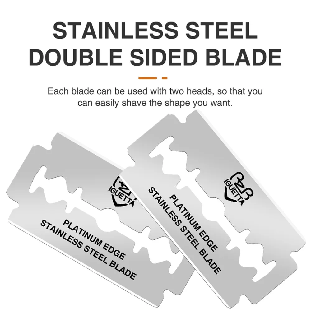 5/10 Pcs Stainless Steel Two Layer Razor Blade For Men Face Hair Remova ...