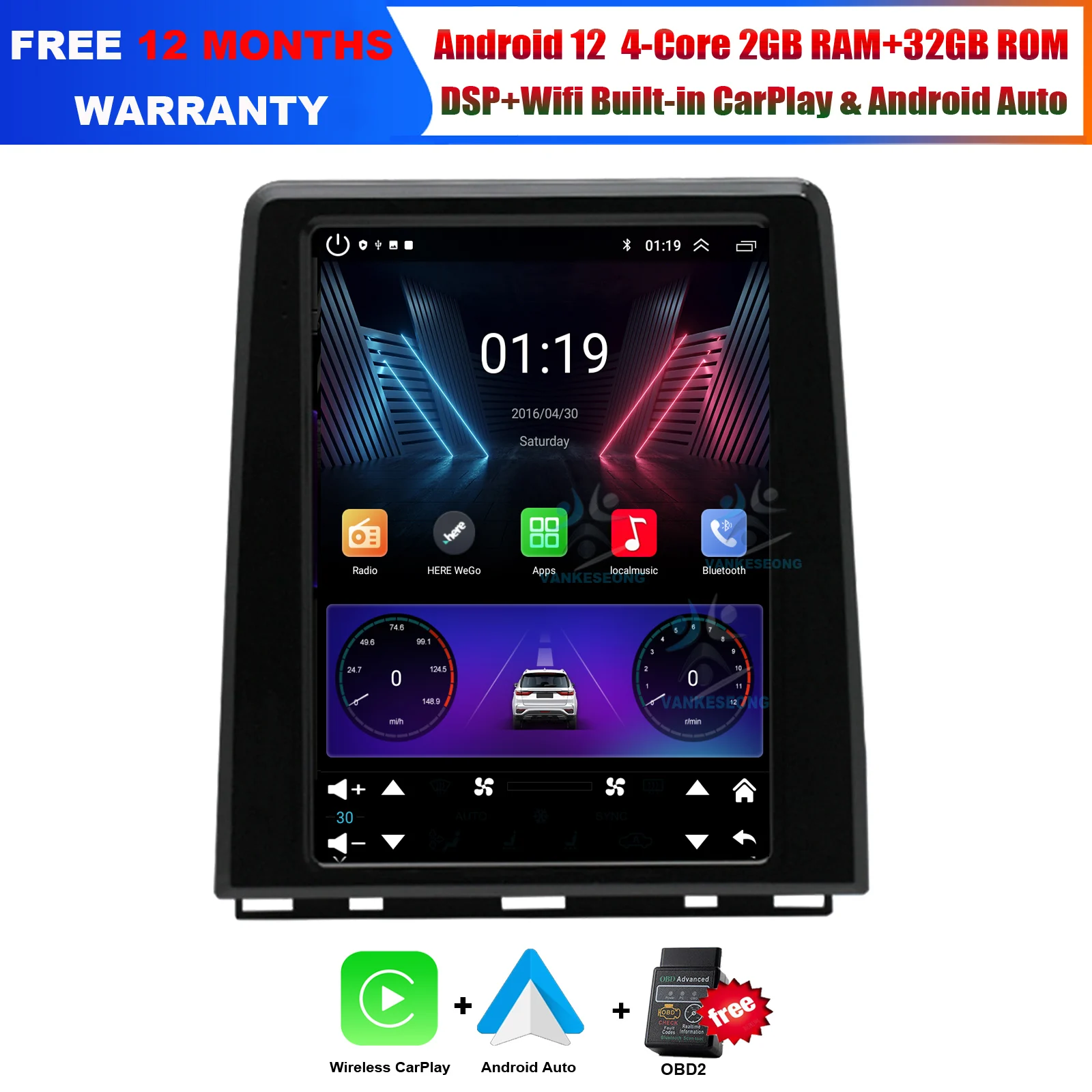 

9.7 inch Android 12 GPS Sat Nav For Renault Clio 2019-2021TouchScreen Car Radio Stereo BT Wifi CarPlay Androd Auto Head Unit