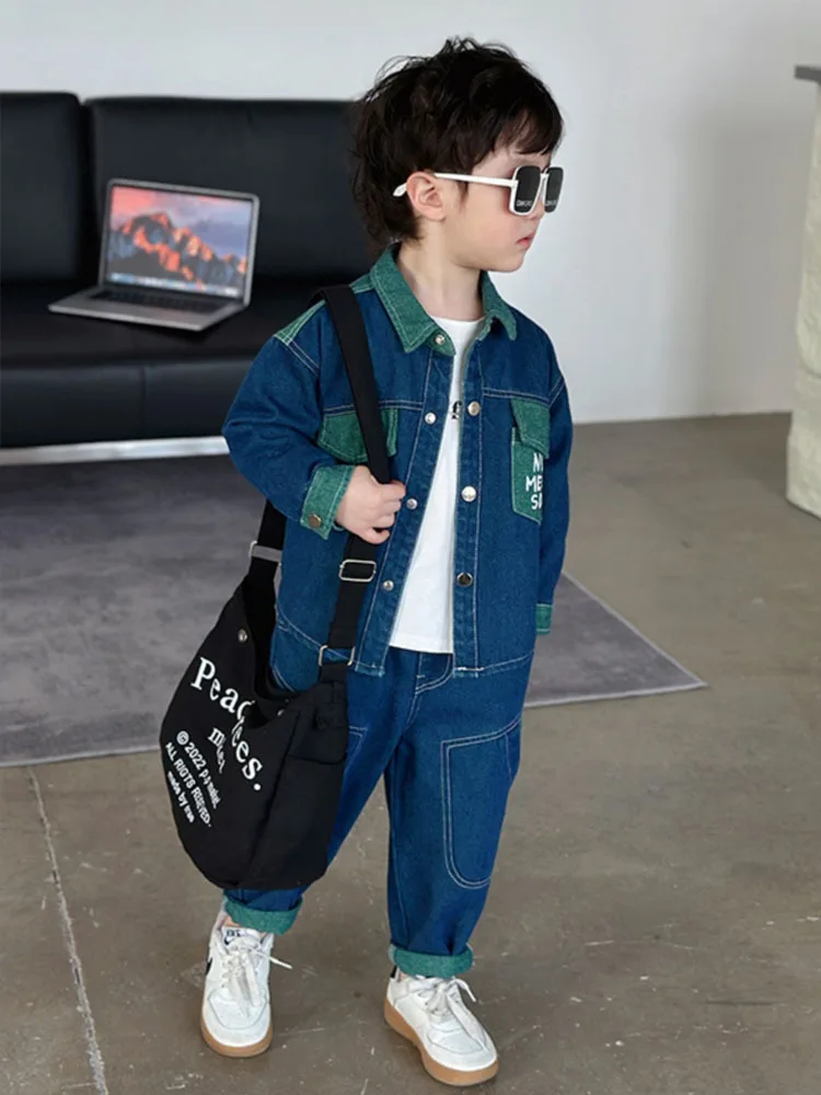 

Boys Spring Wear Denim Set Children's Clothing Boys And Babies Two Piece Set Baby Boy Clothes Sets For Children Groups