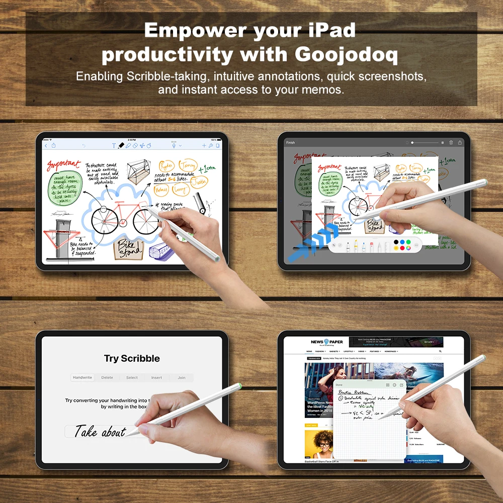 Lápis iPad de carregamento sem fio com