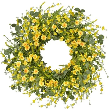 Artificial Flower Daisy Wreath Wedding Party Home Gardening Flower Decor Lavender Fake Flower Wreath Festive Supplies 45cm 2