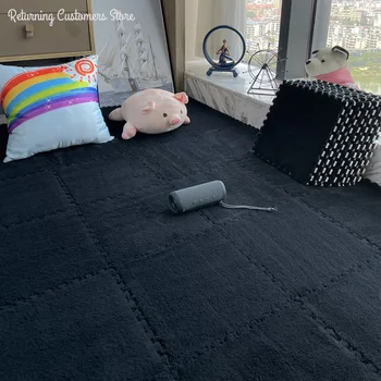 30*30CM Soft Plush Children Kids Rug Play Mat Puzzle Carpet Warm Playmat Interlocking Exercise Tiles Floor Carpet Decoration Mat 6