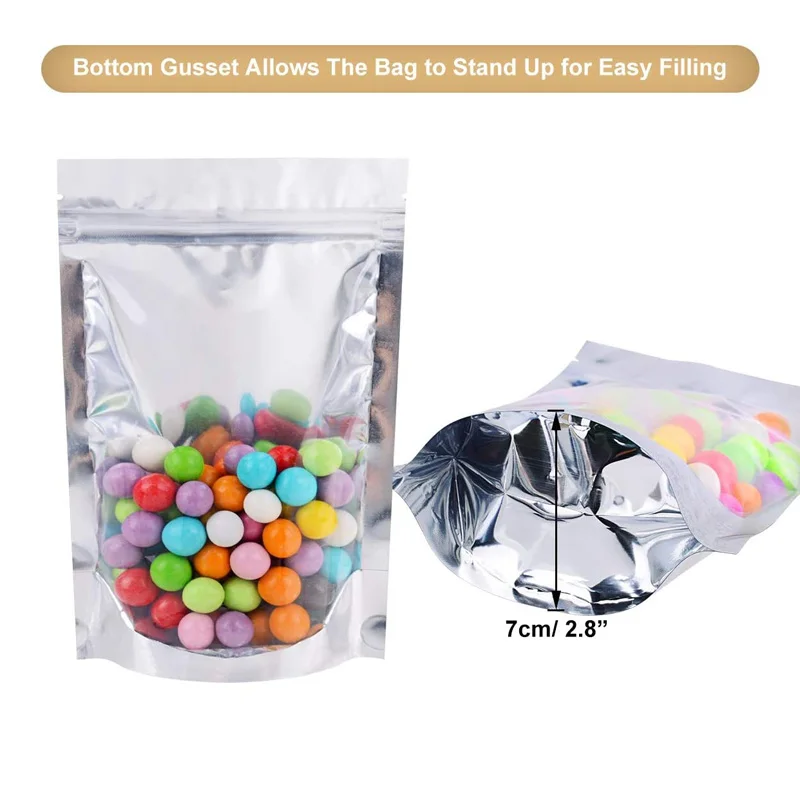 1000 Teile/los Lebensmittel Verpackung Aluminium Folie Stand Up Tasche Hause Lagerung Tee Kaffee Bohnen Liefert Druckverschluss Beutel Mit Fenster Wiederverschließbar – Detail 2