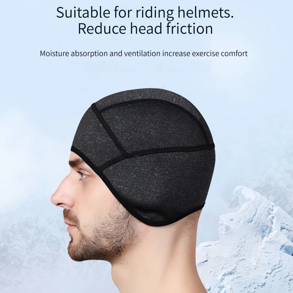 LOOGDEEL Cycling Cap Winter Warm Helmet Outdoor Sports Skiing Motorcycle Riding Bike Hat With Eyeglass Hole Windproof Headwear 2