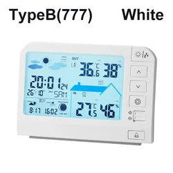 Enhanced Digital Weather Station with Color Display and Wireless Sensor (TypeB White)