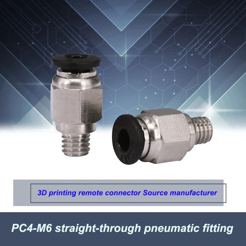 

PC4-m6 Straight Through Pneumatic Connector O.D 4mm 3D Printer Accessories Remote Connector Feedthrough Connector