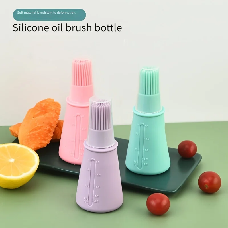 Silicone grease bottle brush with lid barbecue brush Sauce butter Kitchen tools