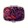 Safflower Pattern Medicine Box Medicine Box, Rectangular Decorative Medicine Box, Vitamin Pill Storage Box, for Pocket Wallet 4