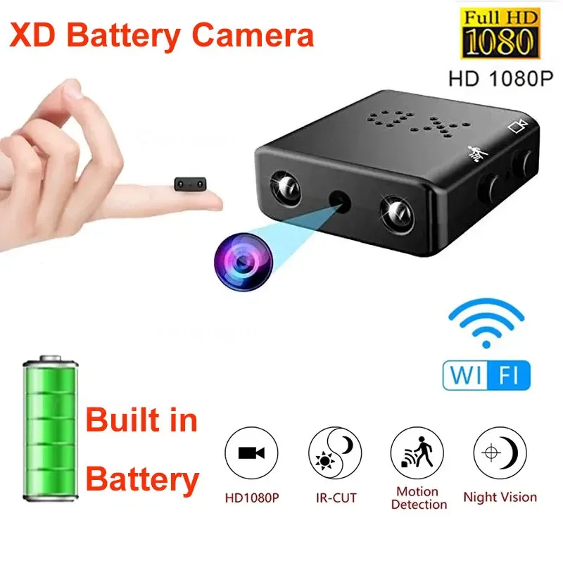 Mini Telecamera Wifi 1080P Batteria Integrata Videocamera Di Sicurezza Domestica Visione Notturna Micro Cam Motion Detection Videoregistratore Vocale