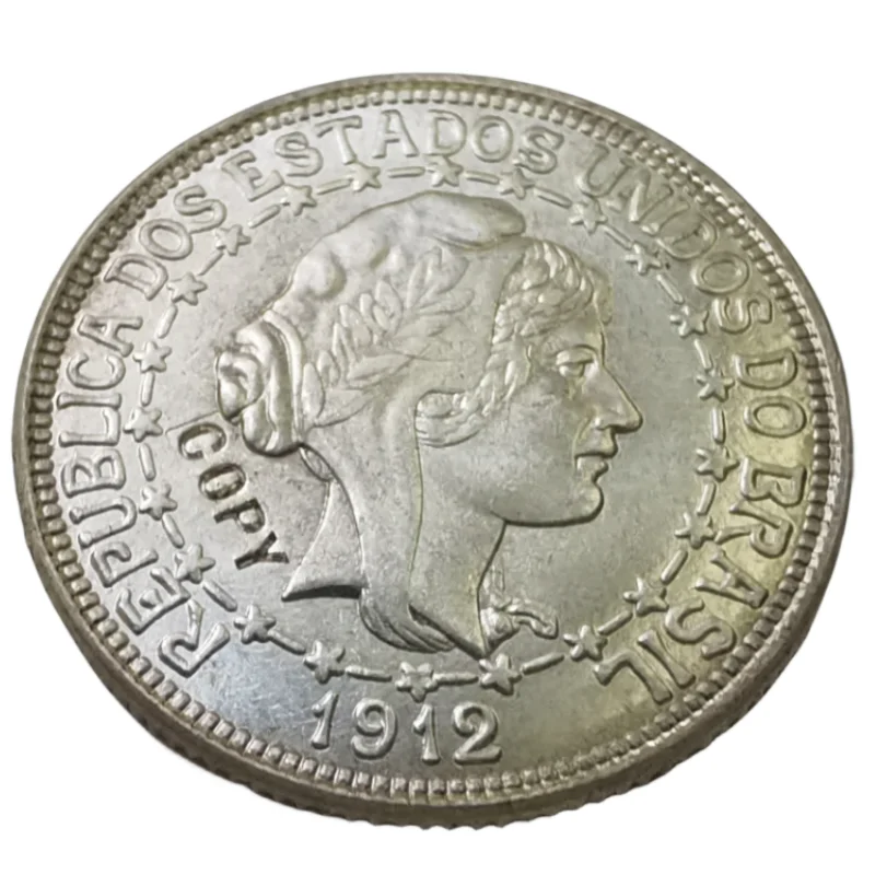 

1912 Brazil 500 Reis silver Plated coin Copy