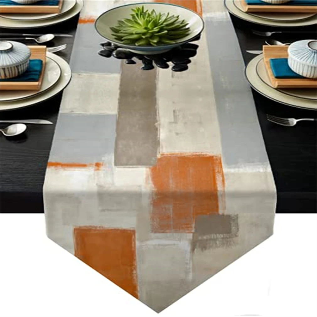 Geometry Style Table Runner Abstract Modern Art Dresser Tablecloths Runners Farmhouse Style Dinner Home Rectangular Tablecloths