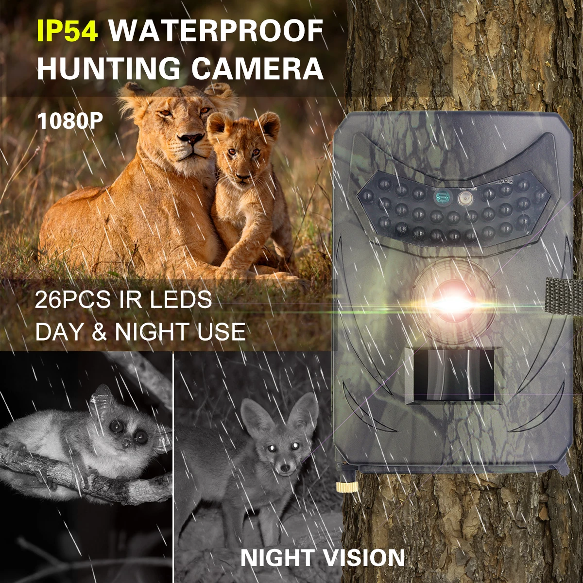 20MP 1080P Hunting Trail Game Camera Security Camera IP54 Waterproof Outdoor Infrared Night Vision Hunting Scouting