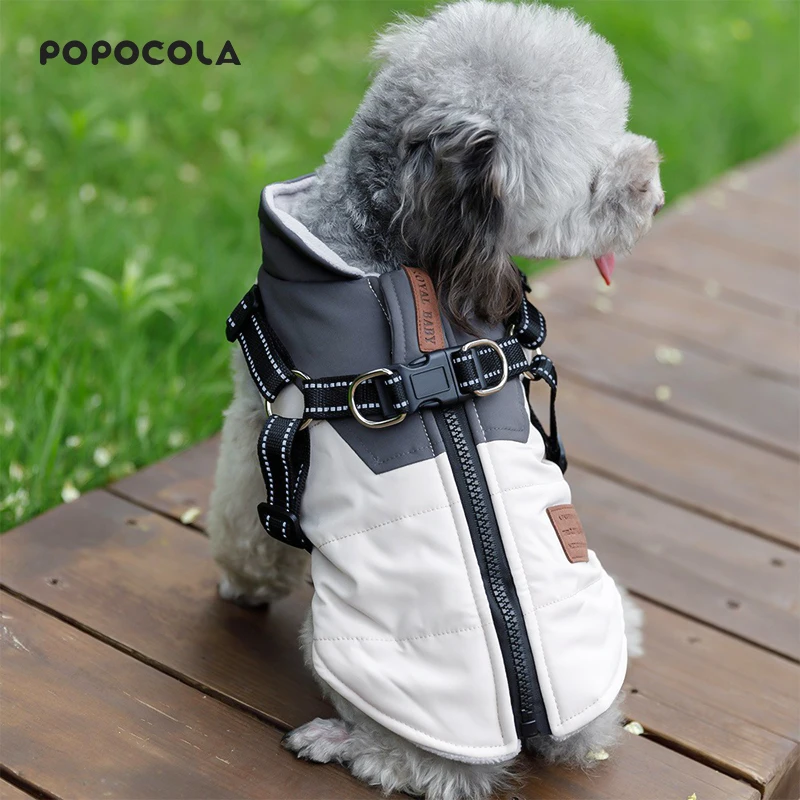 Thickened Polyester Dog Clothes Autumn Winter Teddy Vest Cold-Proof Pet Coat Comfortable Bichon Schnauzer Outfit