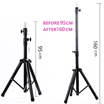 Treppiede con supporto per testa di manichino da 55 cm per parrucchiere Testa da allenamento per salone Treppiede con supporto regolabile resistente