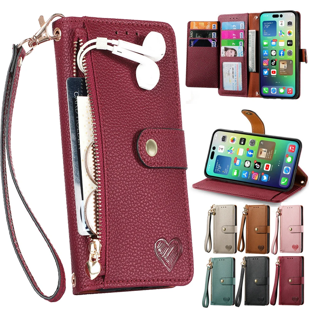 Rog Phone7 Phone 6 Pro Flip Case Antifurto Brush Zipper Leather Book Funda Per Asus Rog Phone 7 Pro Case Phone6 6D Wallet Etui