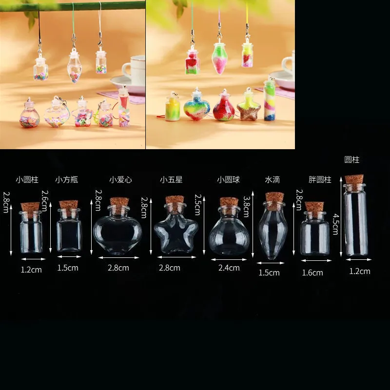 50/100X Mini Cork Stopper PET Bottles DIY Birthday Gift Transparent Empty Message Wishing Bottle Christmas Wedding Party Decor 6