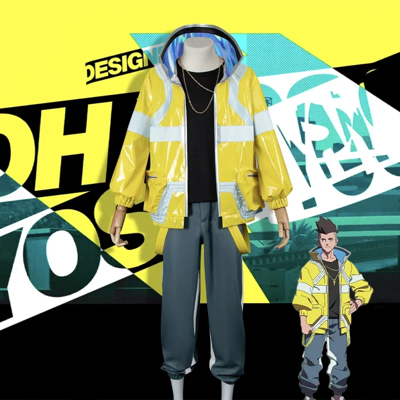 

Edgerunners david martinez cosplay costumes anime cyberpunk edgerunners zipper hooded uniform collar halloween party coat