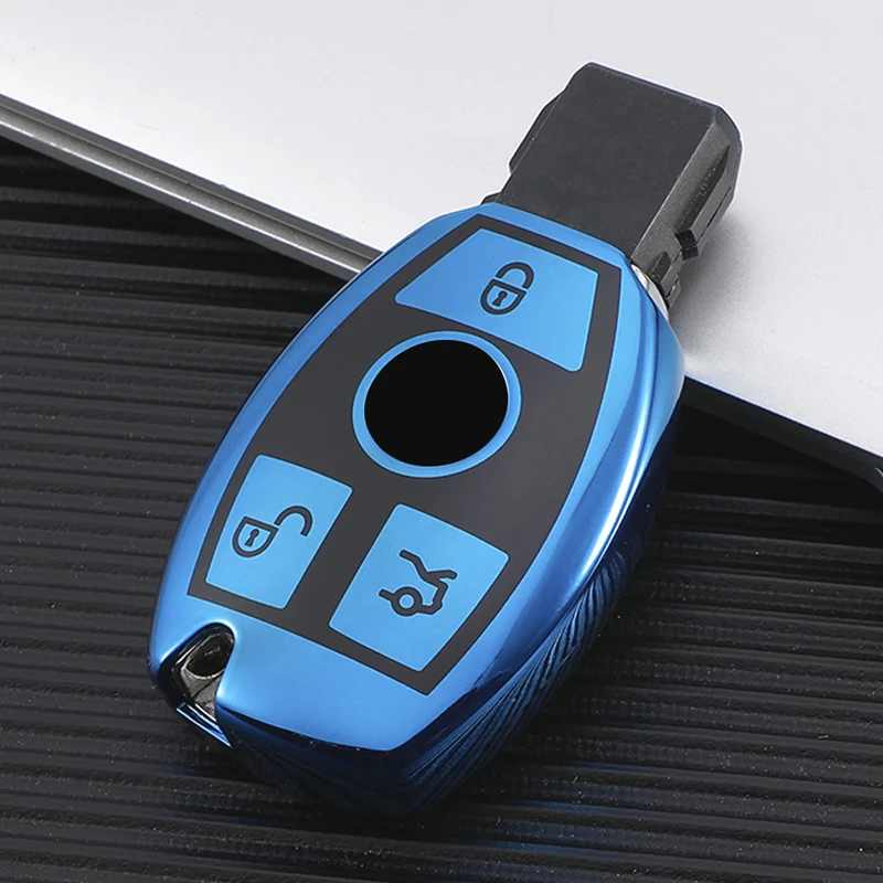 Tpu Car Key Case Cover Bag Fob Shell Holder Per Mercedes Benz A B C E Gl S Gla Glk Cls Classe Amg W204 W205 W212 W463 W176